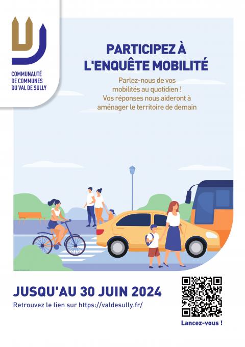 Affiche enquête mobilité CC du Val de Sully